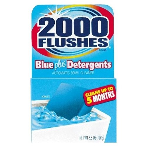 slide 1 of 9, 2000 Flushes Blue Plus Detergents Automatic Toilet Bowl Cleaner, 3 oz