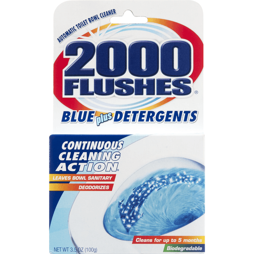 slide 4 of 9, 2000 Flushes Blue Plus Detergents Automatic Toilet Bowl Cleaner, 3 oz