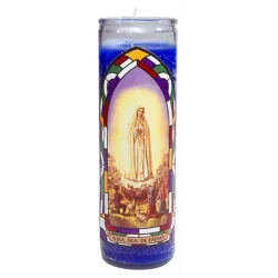 Continental Candle Jar Candle Nuestra Señora de Fátima Blue