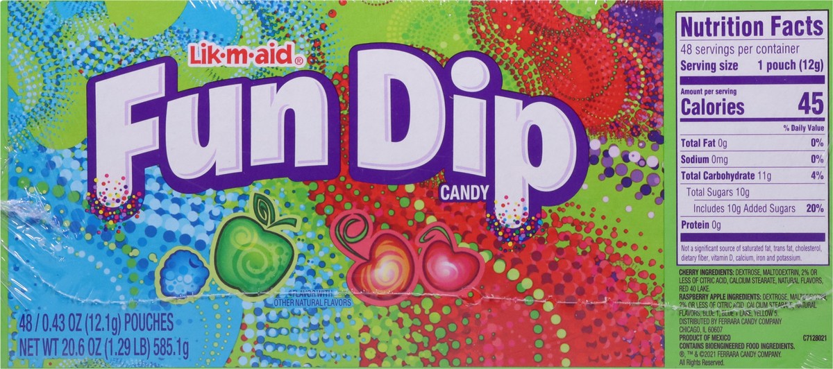 slide 7 of 14, Fun Dip Lik-M-Aid Candy 48 - 0.43 oz Pouches, 48 ct