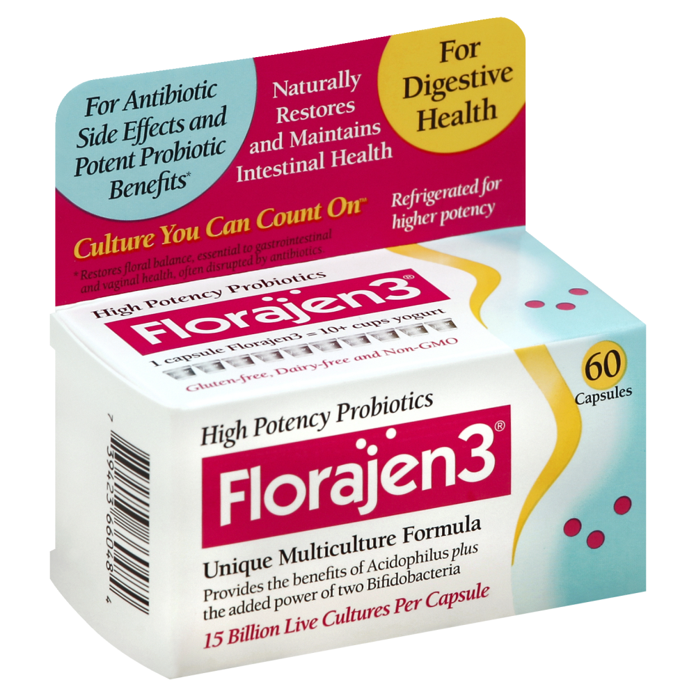slide 1 of 1, Florajens 3 Probiotic Capsules, 60 ct