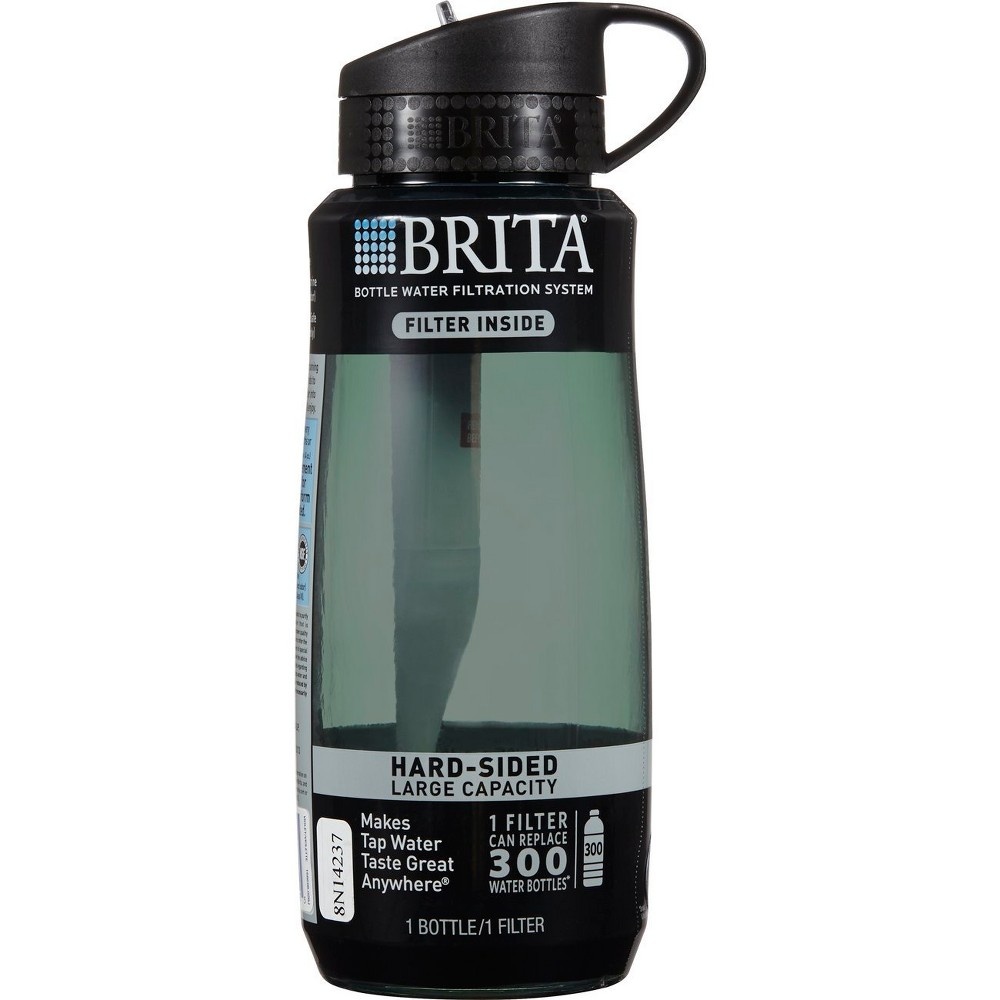 slide 4 of 6, Brita Hard Sided Water Filtration Bottle - Black, 34 oz