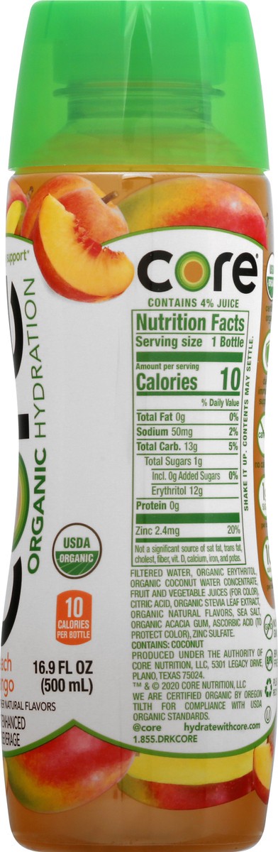 slide 4 of 13, CORE Organic Peach Mango Water Beverage - 16.9 fl oz, 16.9 fl oz