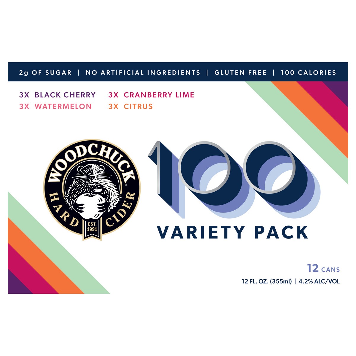 slide 1 of 10, Woodchuck Variety Pack Hard Cider 100 12Pk, 144 fl oz