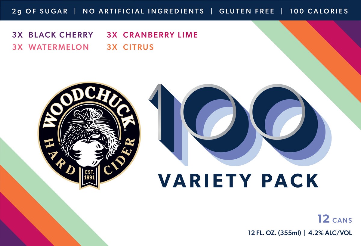 slide 6 of 10, Woodchuck Variety Pack Hard Cider 100 12Pk, 144 fl oz