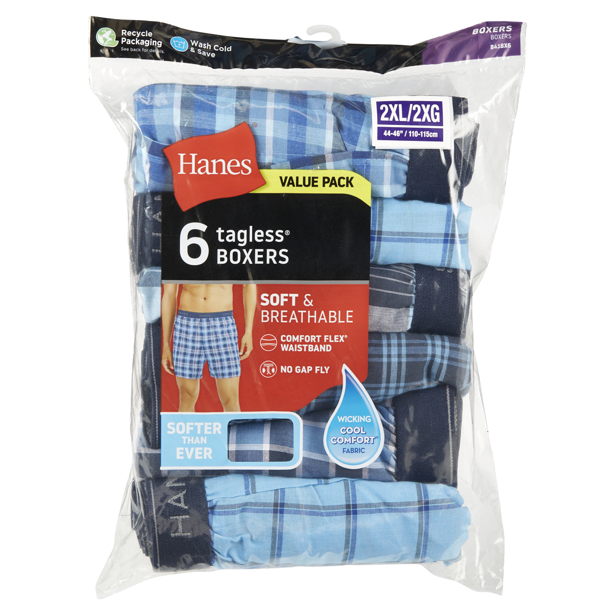 slide 1 of 29, Hanes Men's Woven Boxers, Assorted, 2X-Large, 6 ct