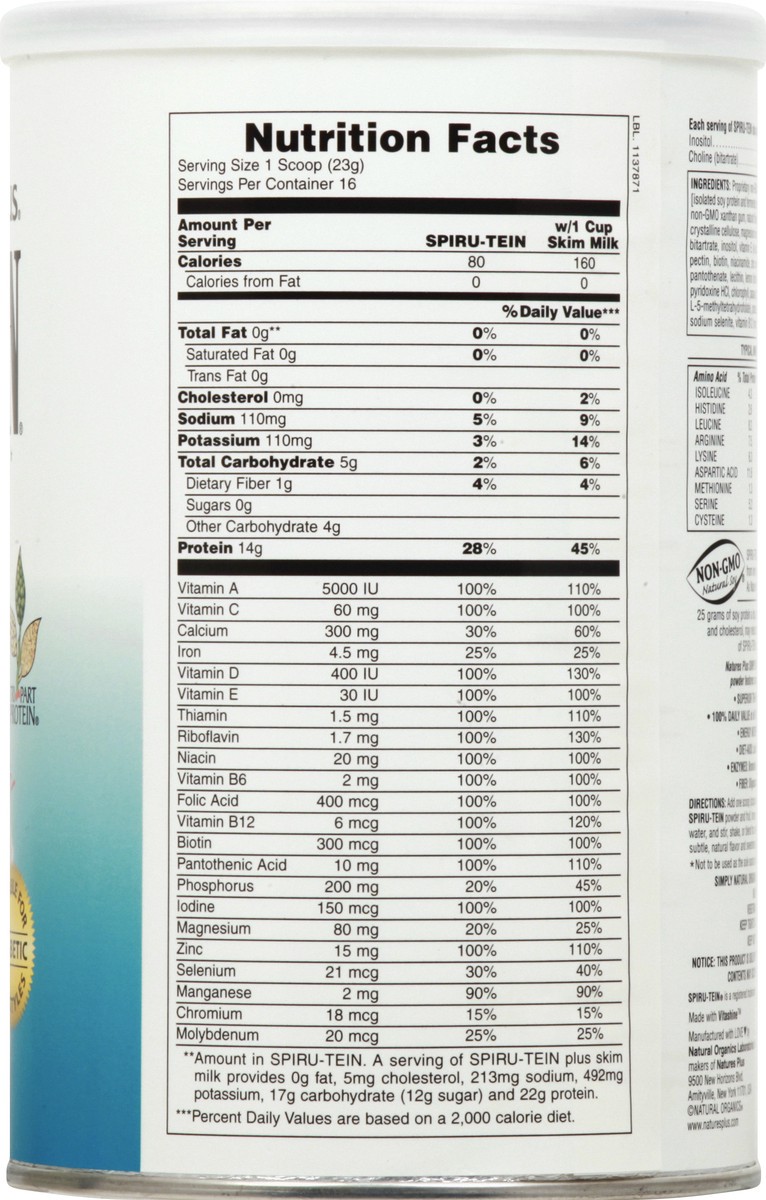 slide 13 of 13, Nature's Plus Unsweetened Simply Natural Original Vanilla Energy Meal 0.82 lb, 0.82 lb