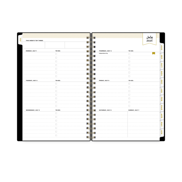 slide 2 of 6, Blue Sky 2024-2025 Day Designer Weekly/Monthly Planning Calendar, 5"" X 8"", Black, July To June, 144866, 1 ct