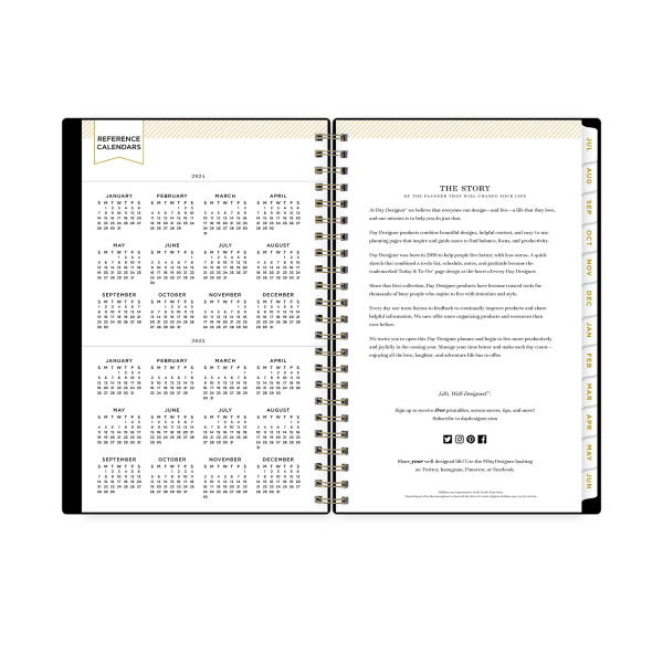 slide 3 of 6, Blue Sky 2024-2025 Day Designer Weekly/Monthly Planning Calendar, 5"" X 8"", Black, July To June, 144866, 1 ct