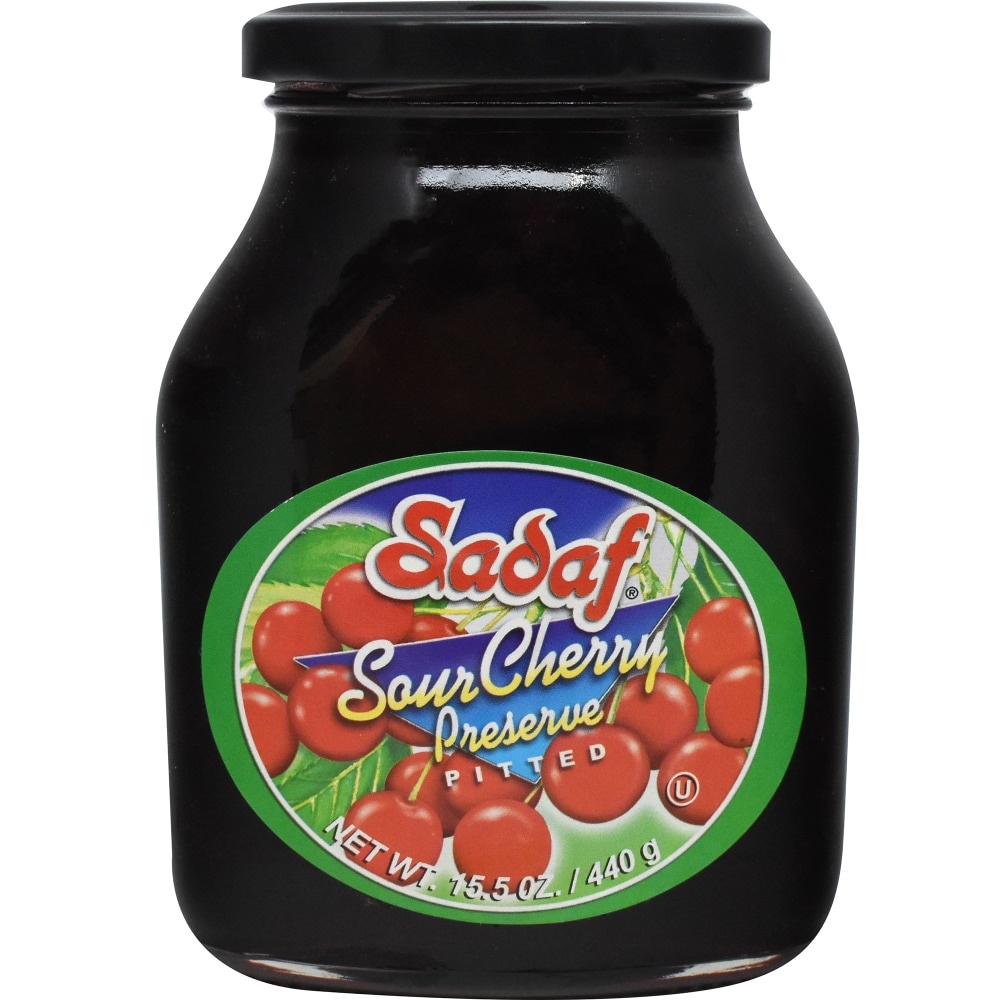 slide 1 of 1, Sadaf Sour Cherry Preserve Pitted, 16 oz