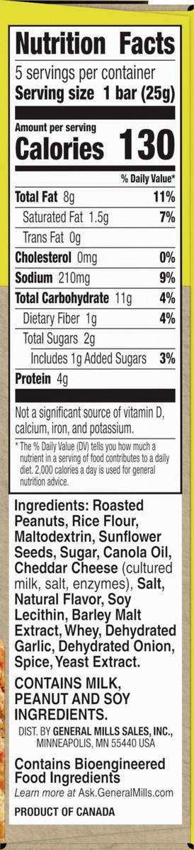 slide 9 of 12, Nature Valley Savory Nut Crunch Bars, White Cheddar, 5 Bars, 4.45 OZ, 5 ct