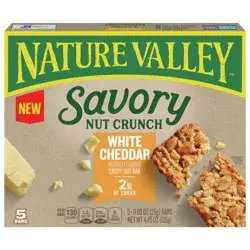 Nature Valley Savory Nut Crunch Bars, White Cheddar, 5 Bars, 4.45 OZ