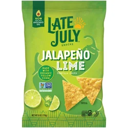 Late July Snacks Jalapeno Lime Tortilla Chips, 6 Oz Bag