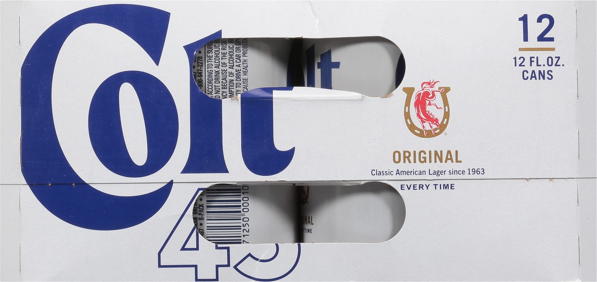 slide 4 of 9, Colt 45 Malt Liquor Colt 45 Original, 12 Pack, 12 fl oz Aluminum Cans, 5.6% ABV, Domestic Lager, 12 ct
