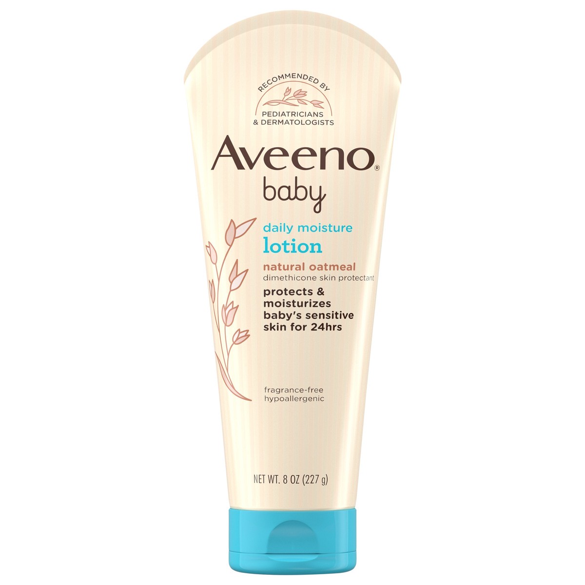 slide 1 of 7, Aveeno Daily Moisture Body Lotion for Delicate Skin, Natural Colloidal Oatmeal & Dimethicone, Hypoallergenic Moisturizing Baby Lotion, Fragrance-, Phthalate- & Paraben-Free, 8 fl. oz, 8 oz