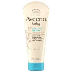 Aveeno Daily Moisture Body Lotion for Delicate Skin, Natural Colloidal Oatmeal & Dimethicone, Hypoallergenic Moisturizing Baby Lotion, Fragrance-, Phthalate- & Paraben-Free, 8 fl. oz