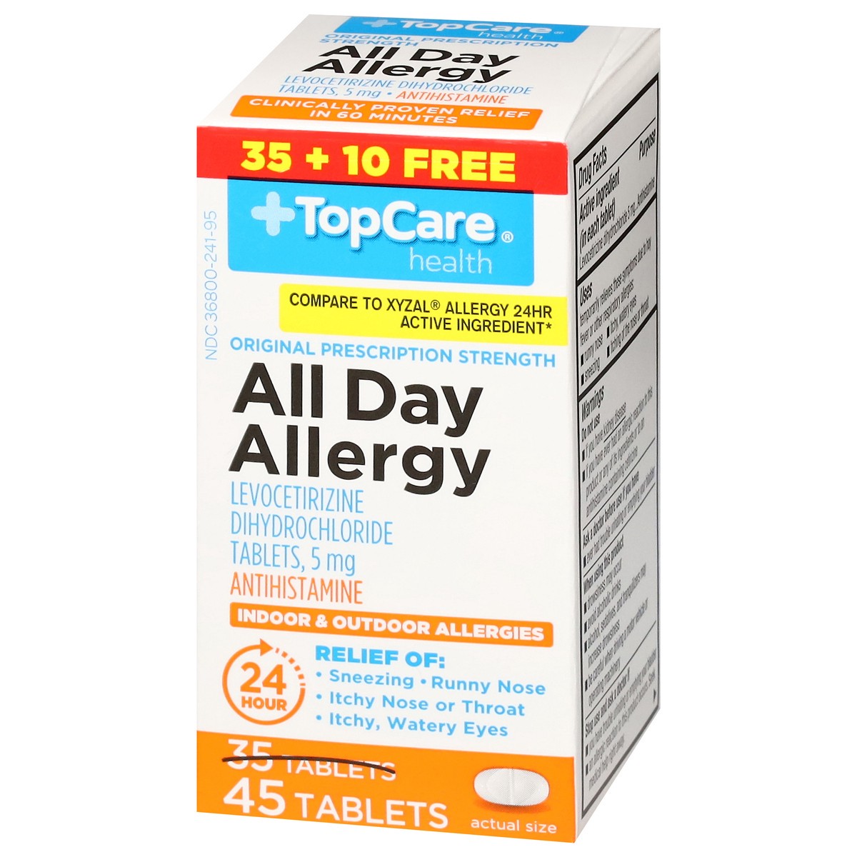 slide 4 of 16, TopCare Health Original Prescription Strength 5 mg All Day Allergy 45 Tablets, 45 ct