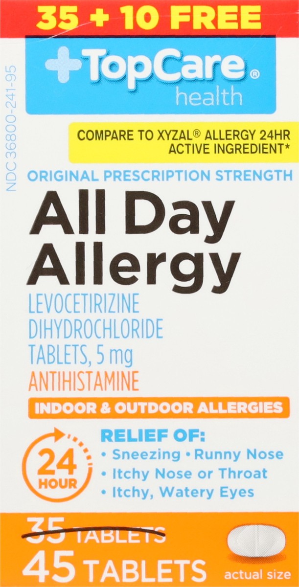 slide 9 of 16, TopCare Health Original Prescription Strength 5 mg All Day Allergy 45 Tablets, 45 ct