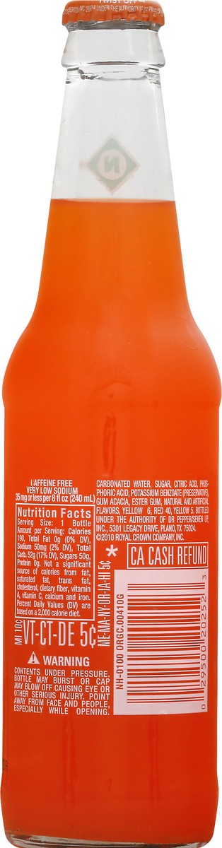 Crush Crush Orange Soda Made with Sugar, 12 Fl Oz Glass Bottles, 4