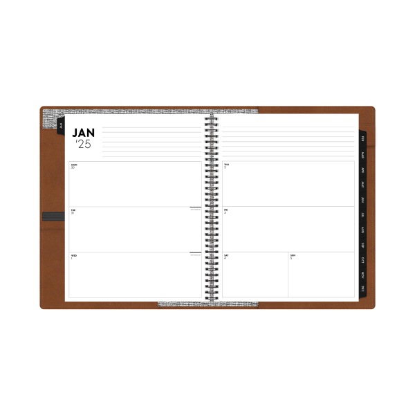 slide 7 of 7, Blue Sky 2025 Blue Sky Weekly/Monthly Refillable Planner, 8-1/2"" X 11"", Tan, January To December, 1 ct
