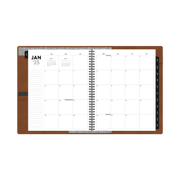slide 2 of 7, Blue Sky 2025 Blue Sky Weekly/Monthly Refillable Planner, 8-1/2"" X 11"", Tan, January To December, 1 ct
