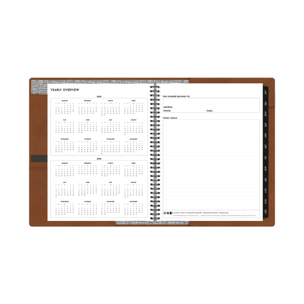 slide 4 of 7, Blue Sky 2025 Blue Sky Weekly/Monthly Refillable Planner, 8-1/2"" X 11"", Tan, January To December, 1 ct