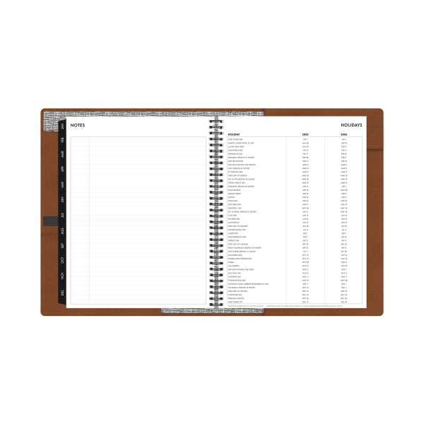 slide 5 of 7, Blue Sky 2025 Blue Sky Weekly/Monthly Refillable Planner, 8-1/2"" X 11"", Tan, January To December, 1 ct