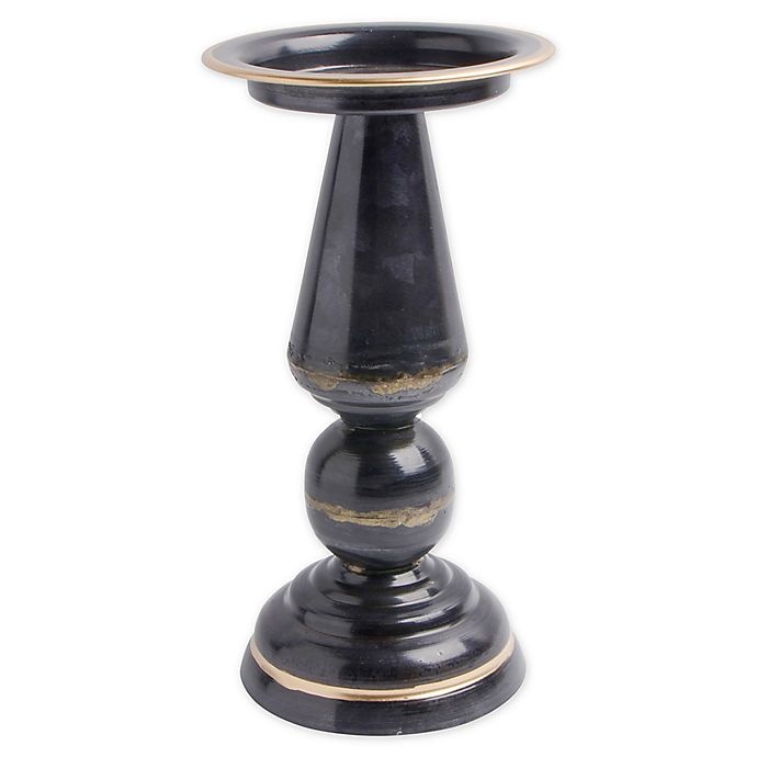 slide 1 of 1, Home Essentials Pillar Candle Holder - Galvanized Black, 10 in