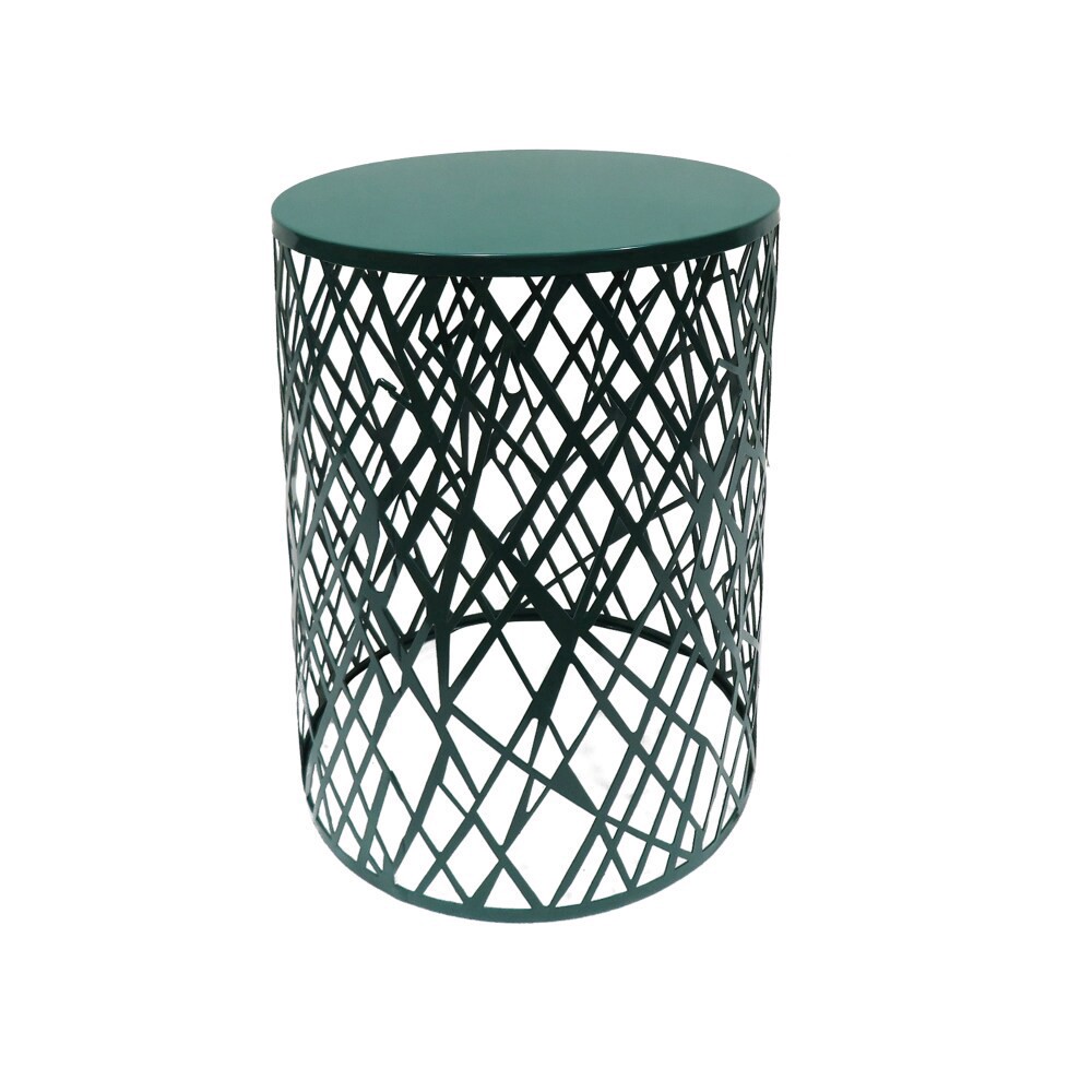 slide 1 of 1, HD Designs Outdoors Geo Metal Stool - Green, 14 in x 20 in