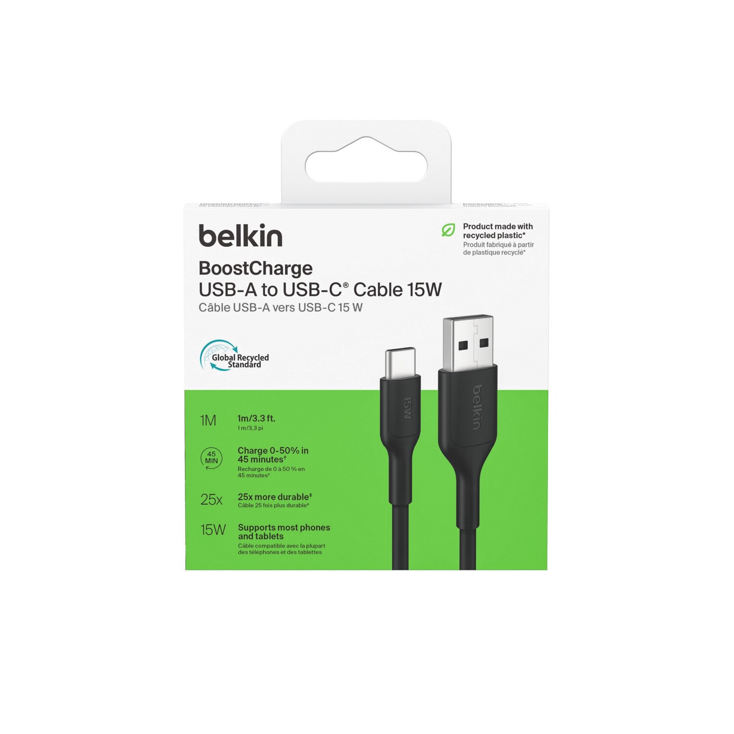 slide 1 of 2, Belkin Boostcharge Eco Usb-A To Usb-C 15w, 1 ct
