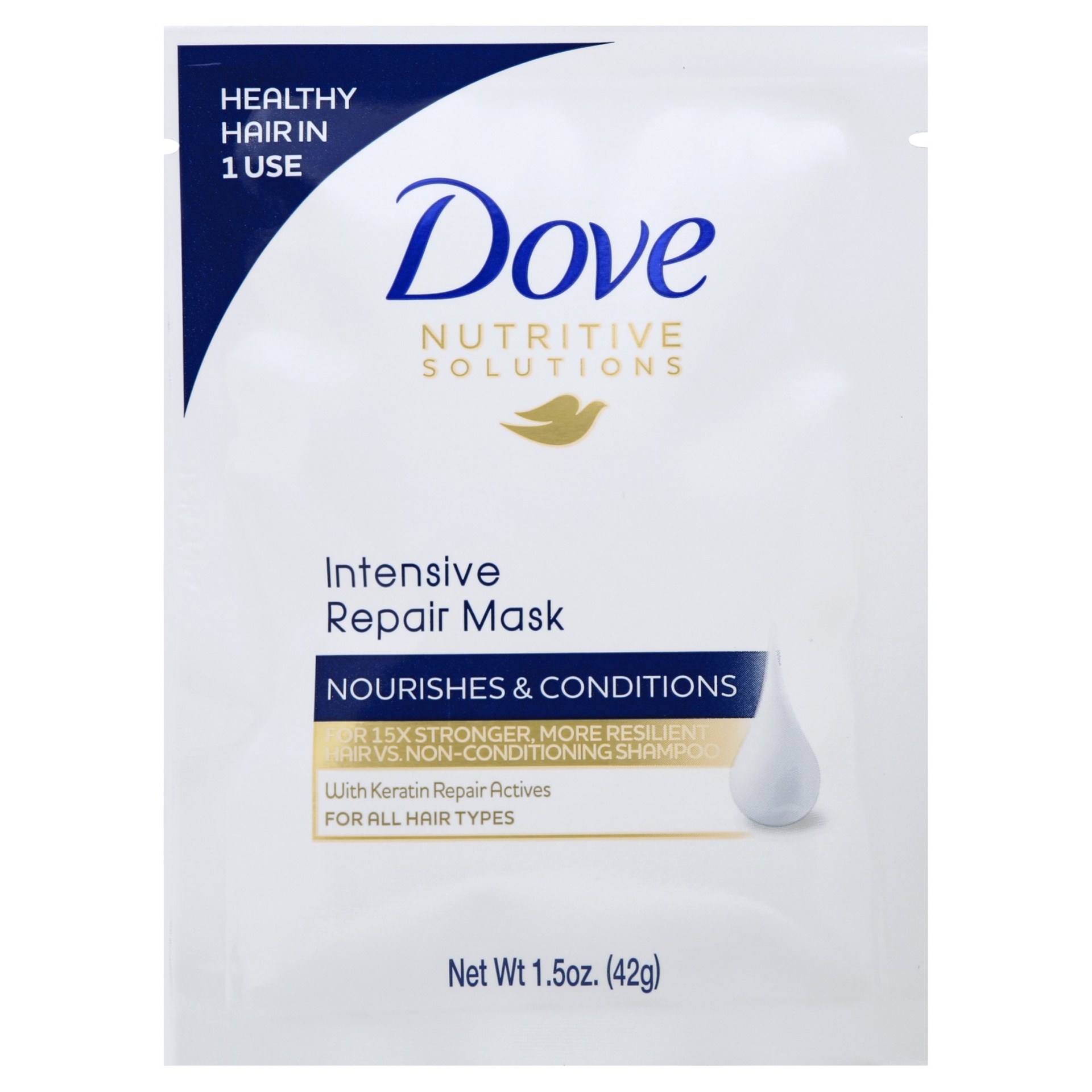 slide 1 of 1, Dove Intensive Repair Hair Mask, 1.5 oz