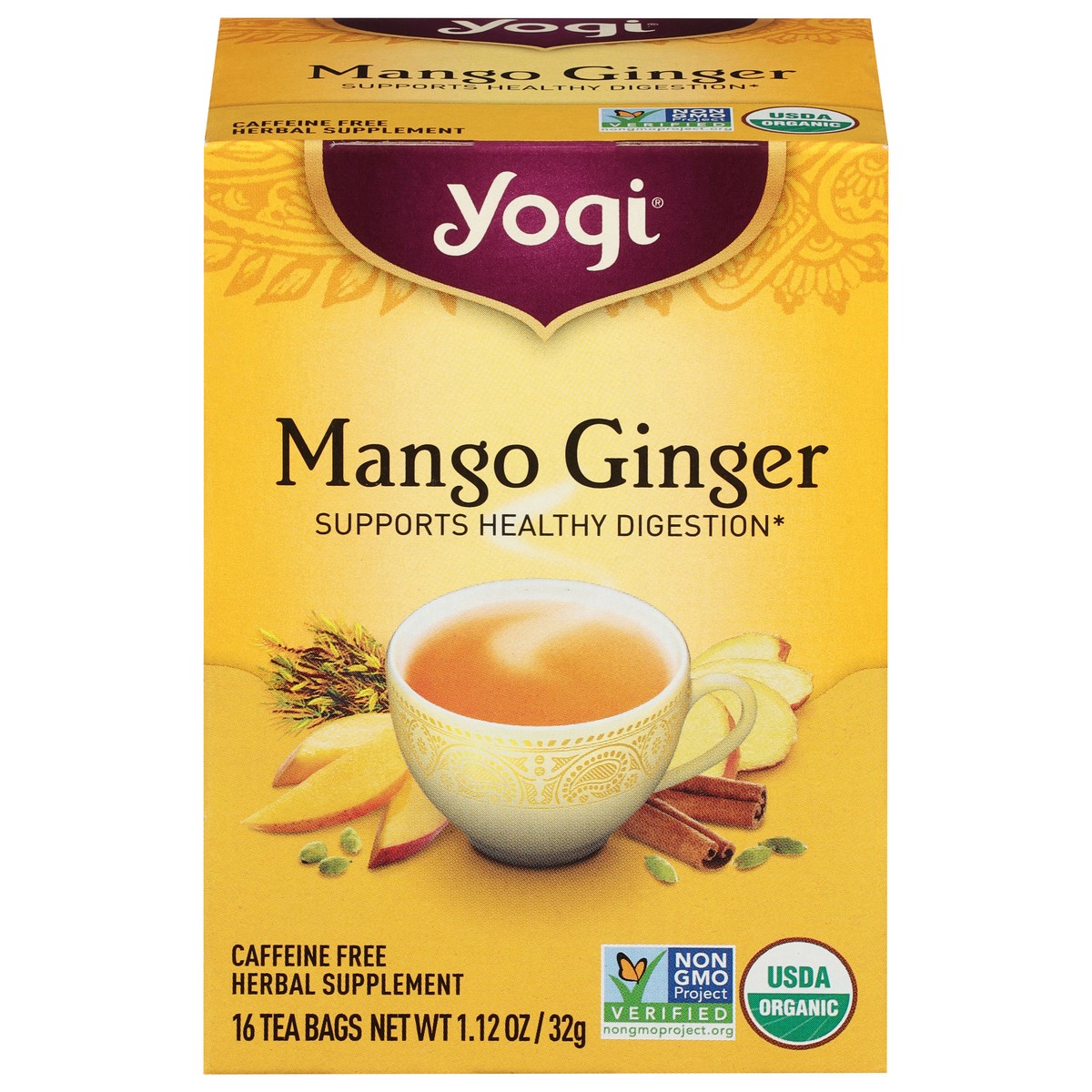 slide 1 of 9, Yogi Mango Ginger Tea Bags 16 ea, 16 ct