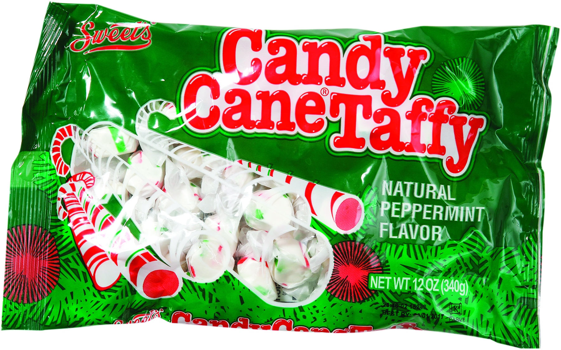 slide 1 of 1, Sweet's Candy Cane Taffy, 12 oz