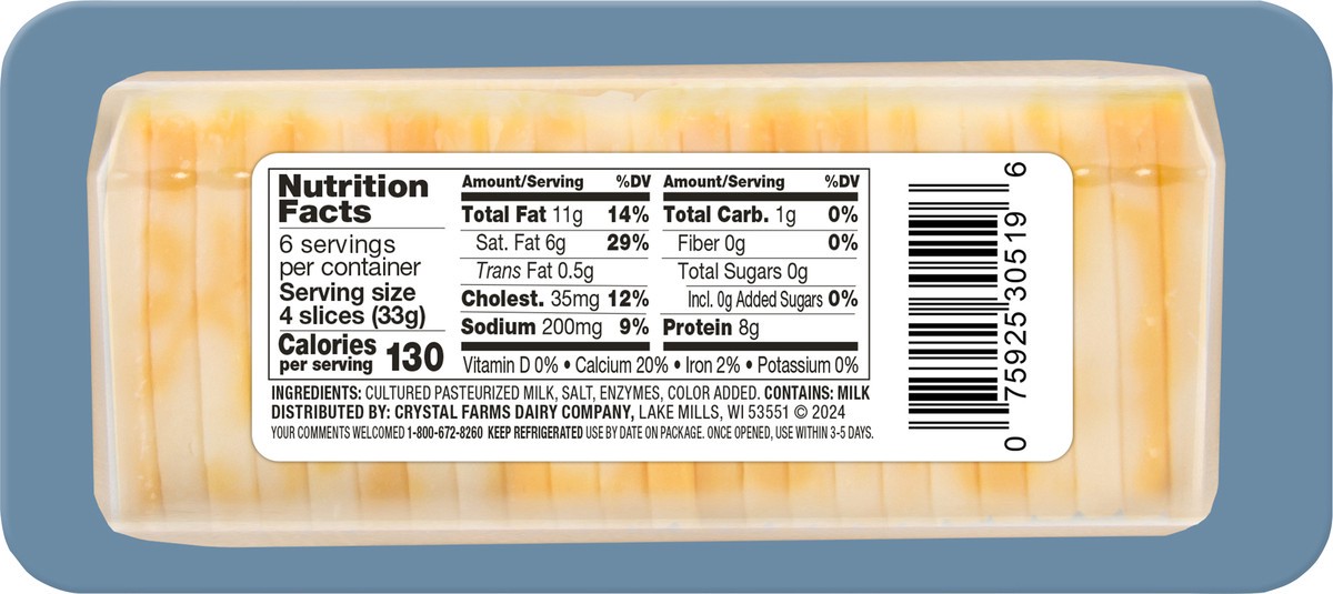 slide 6 of 9, Crystal Farms Marble Jack Cracker Cuts 24 Slices - 7 oz, 7 oz