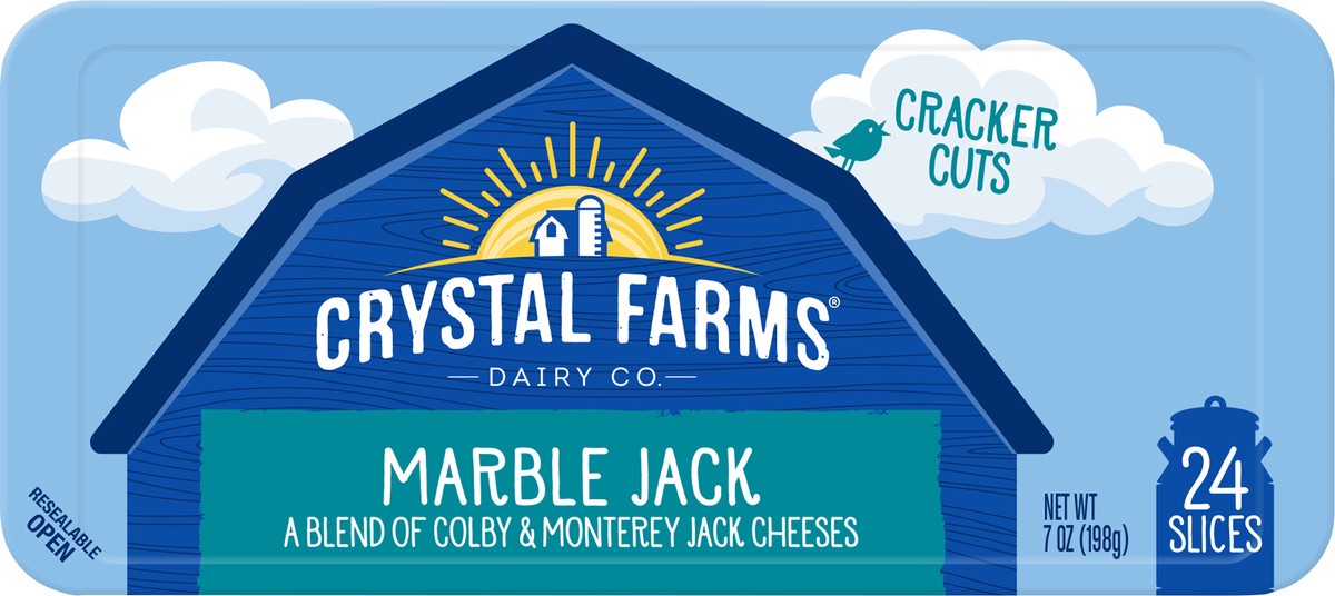 slide 8 of 9, Crystal Farms Marble Jack Cracker Cuts 24 Slices - 7 oz, 7 oz