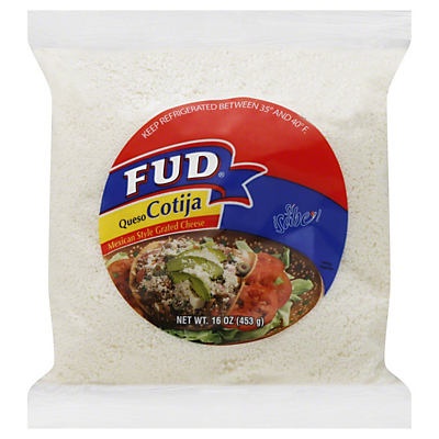 slide 1 of 1, FUD Queso Cotija Mexican Style Grated Cheese, 16 oz