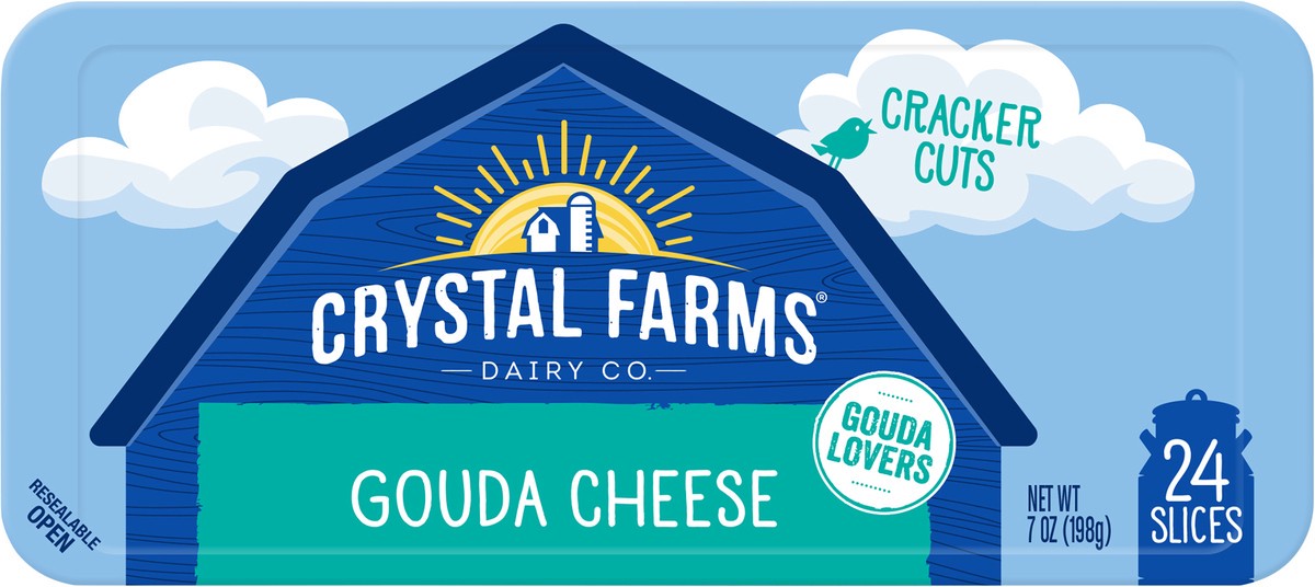 slide 10 of 10, Crystal Farms Gouda Chs Crkr Cut, 7 oz