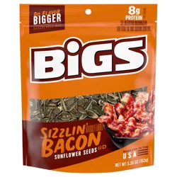 BIGS Sizzlin' Bacon Sunflower Seeds, Keto Friendly Snack, Low Carb Lifestyle, 5.35 oz. Bag