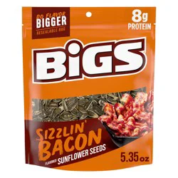 Bigs Sizzlin'' Bacon Sunflower Seeds, Keto Friendly Snack, Low Carb Lifestyle, 5.35 oz. Bag