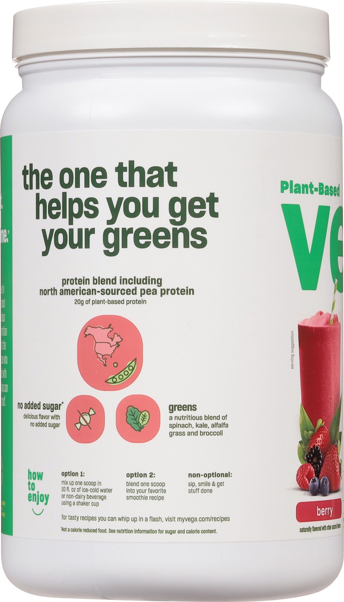 slide 8 of 13, Vega Protein & Greens Plant-Based Berry Drink Mix 21.5 oz, 21.5 oz