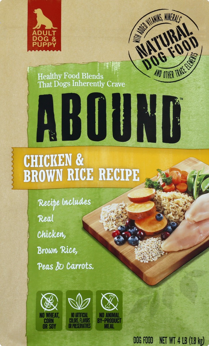 slide 5 of 6, Abound Chicken & Brown Rice Recipe Dog Food, 4 lb