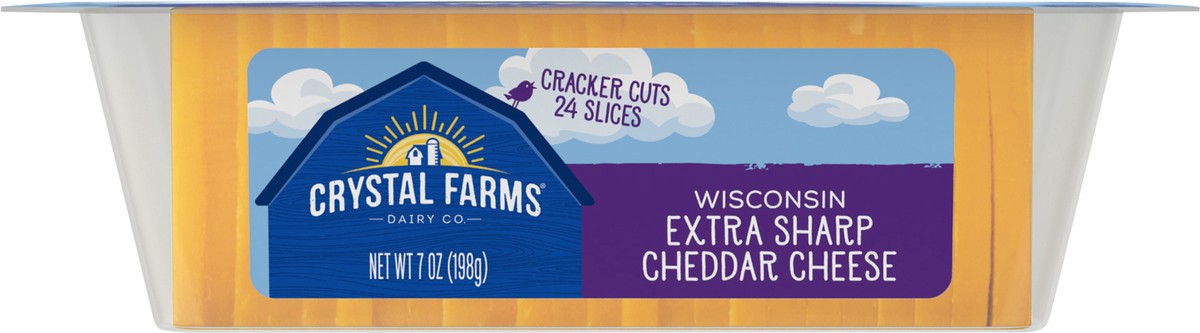 slide 3 of 9, Crystal Farms Wisc Xshrp Chdr Cracker Cuts 24 Slices, 7 oz