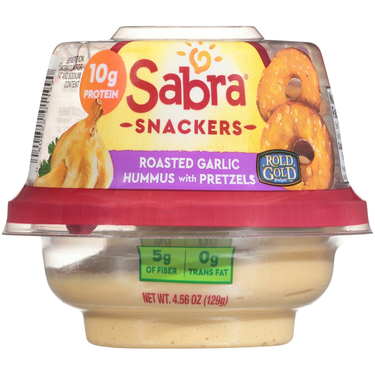 slide 5 of 9, Sabra Roasted Garlic Hummus With Pretzels Snacker - 4.56oz, 4.56 oz