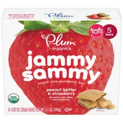 Plum Organics Jammy Sammy Peanut Butter & Strawberry Sandwich Bars