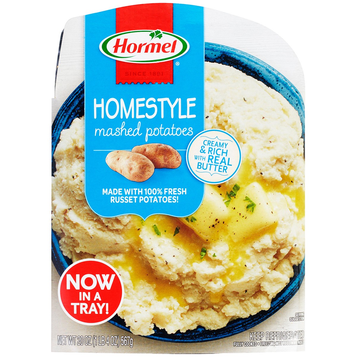 slide 6 of 9, Hormel Homestyle Mashed Potatoes 20 oz. Tray, 24 oz