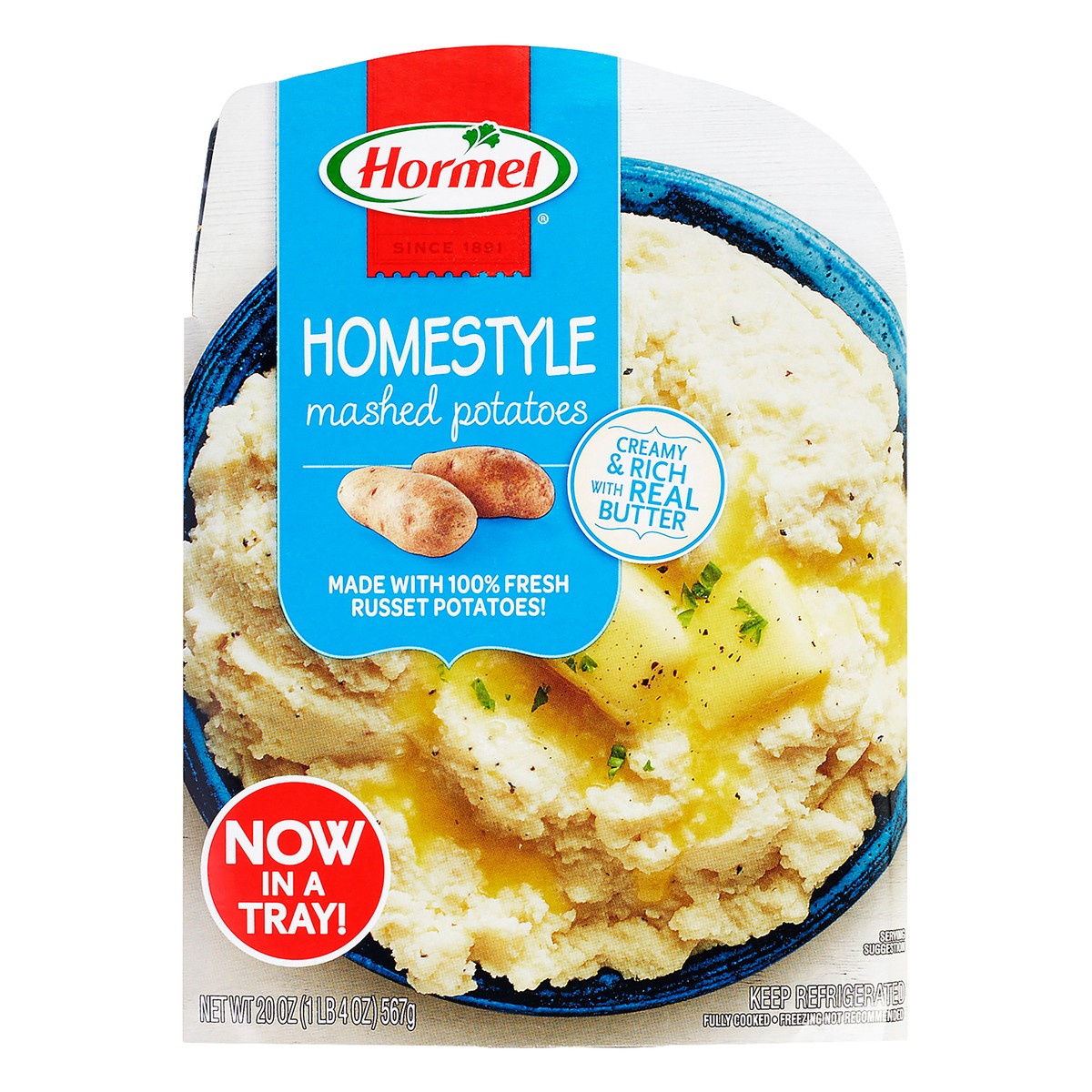 slide 9 of 9, Hormel Homestyle Mashed Potatoes 20 oz. Tray, 24 oz