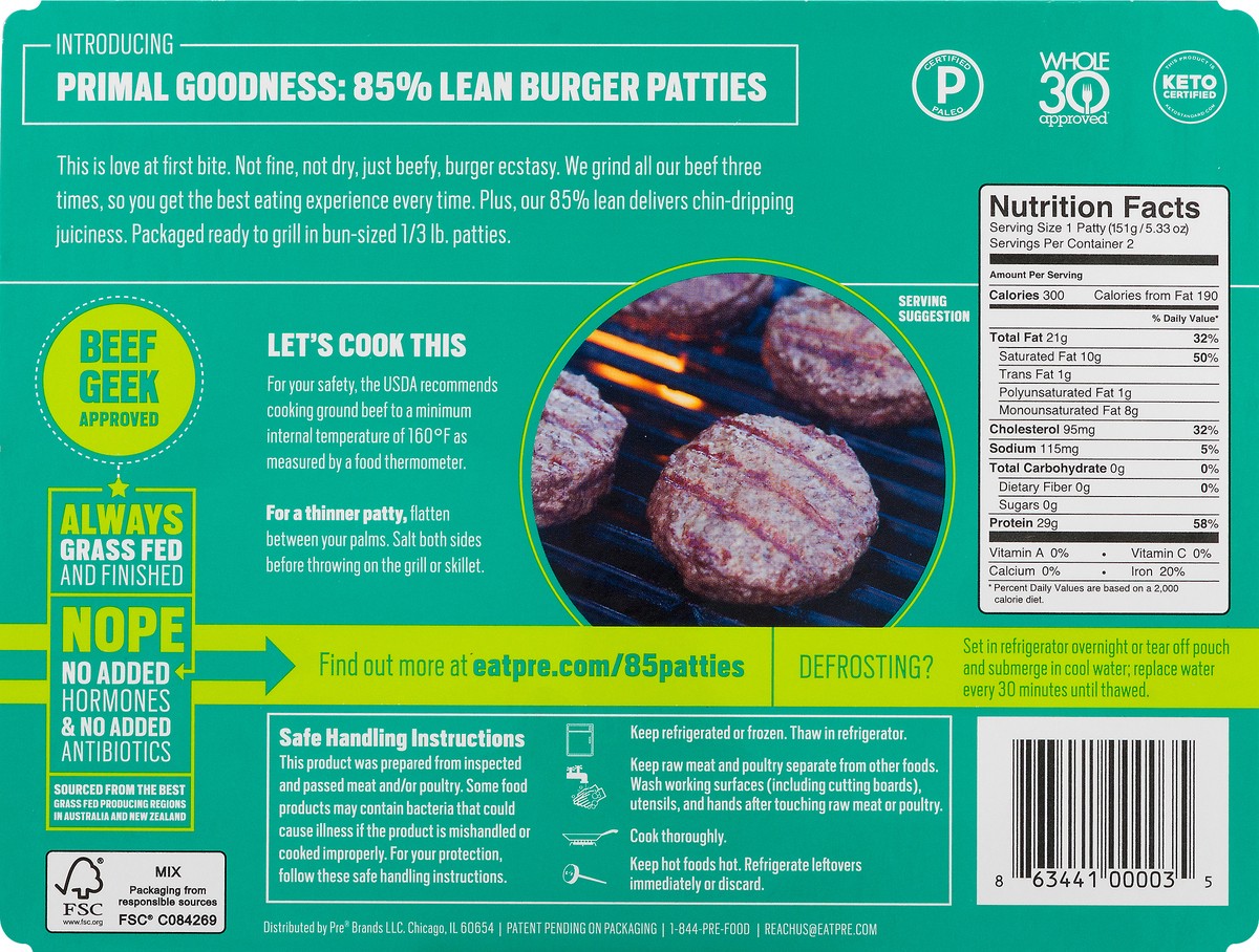 slide 6 of 12, Pre Beef Burger Patties 10.7 oz, 10.7 oz