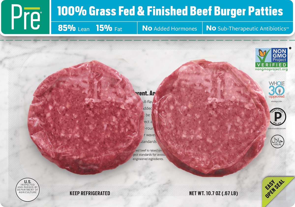 slide 7 of 12, Pre Beef Burger Patties 10.7 oz, 10.7 oz