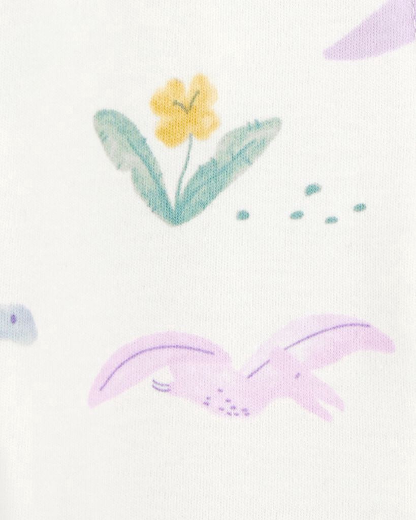 slide 2 of 2, Carter's Carters Baby Girl Floral 2-Way Zipper Cotton Sleep and Play White NB, 1 ct