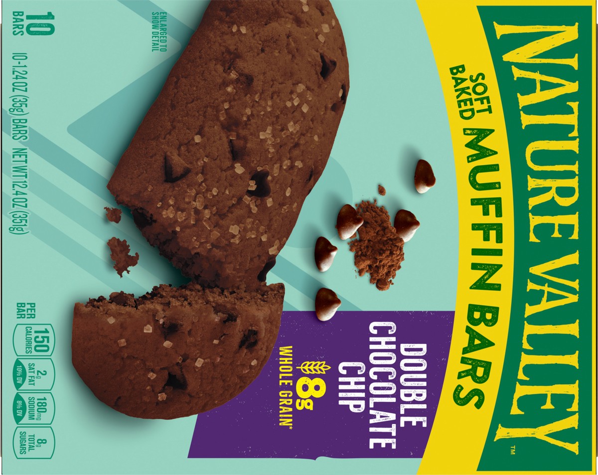slide 7 of 13, Nature Valley Soft Baked Muffin Bars, Double Chocolate Chip, Made With Whole Grain- 10 ct, 10 ct